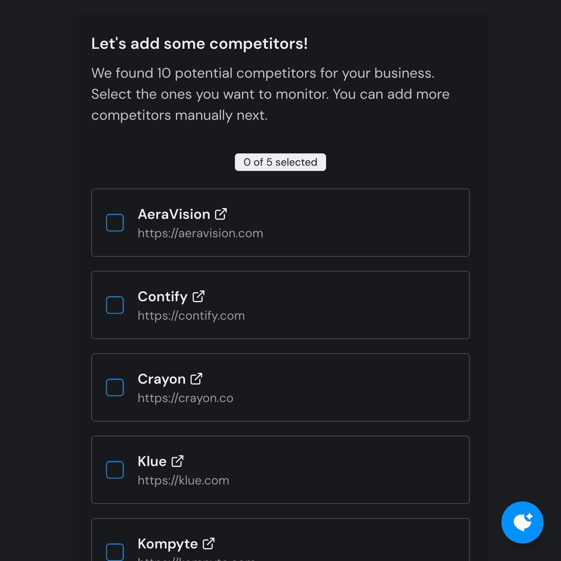 Help Users Find Competitors Automatically