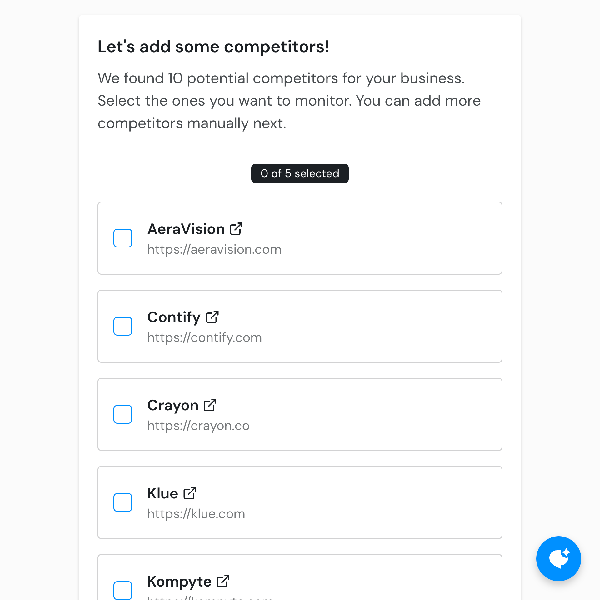 Help Users Find Competitors Automatically