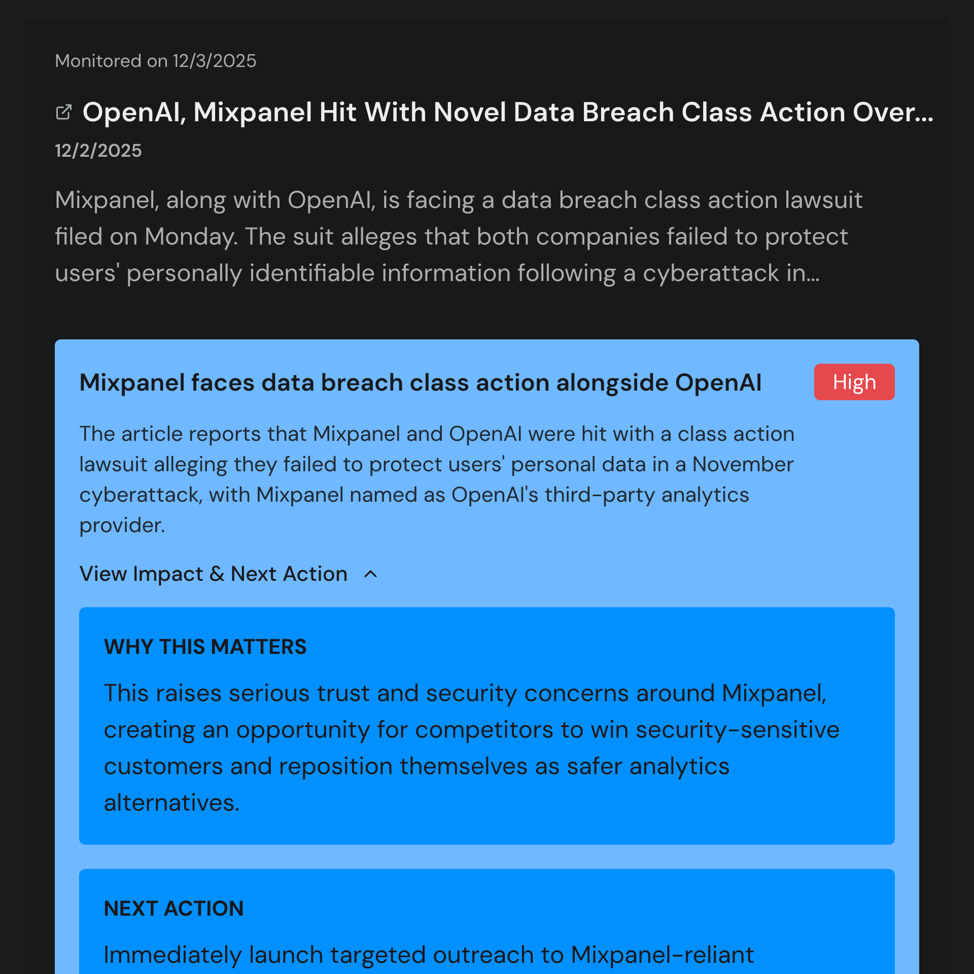 Track What's Being Said About Competitors