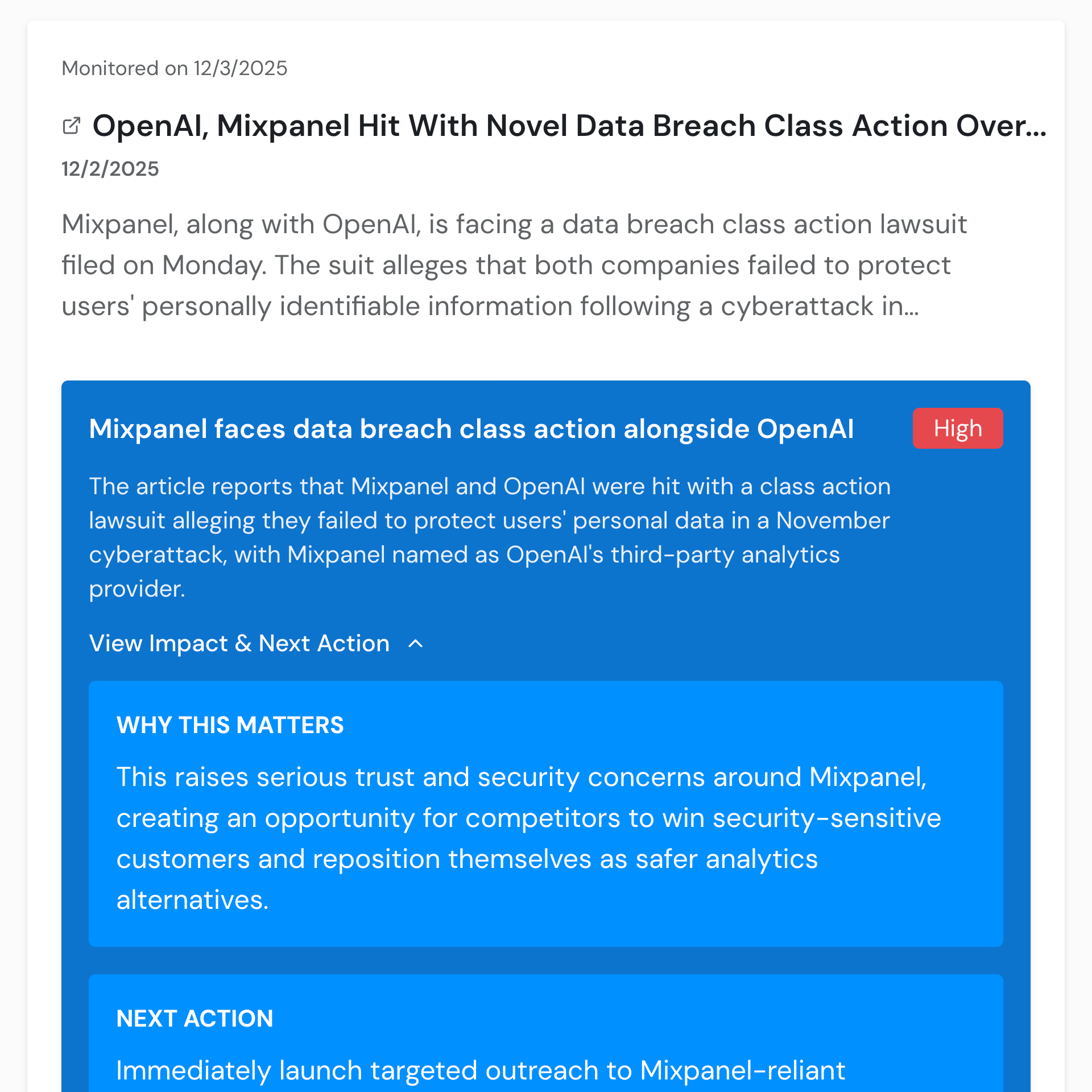 Track What's Being Said About Competitors