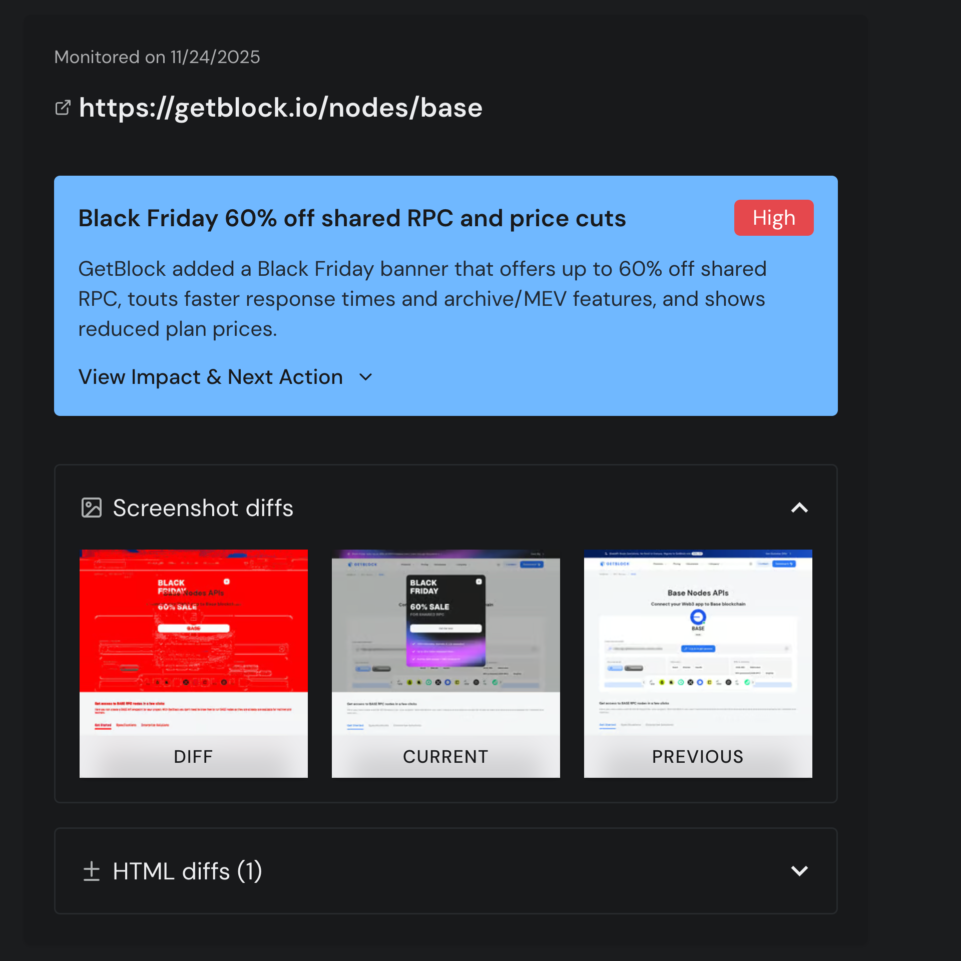 Know When Competitors Change Anything
