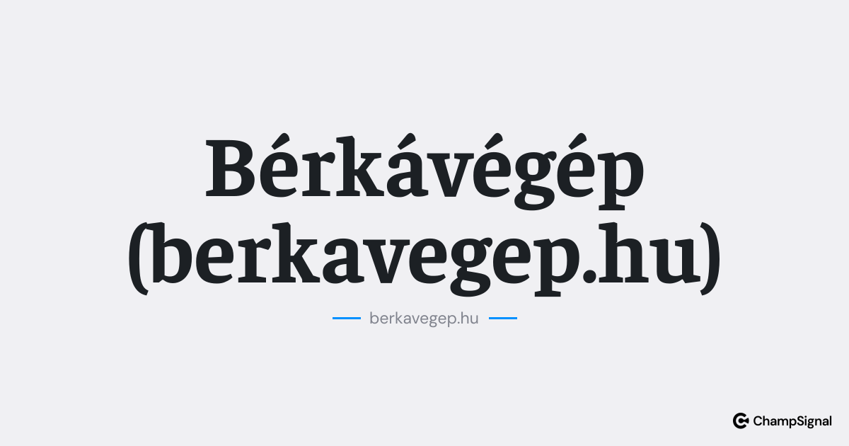 Bérkávégép (berkavegep.hu) image