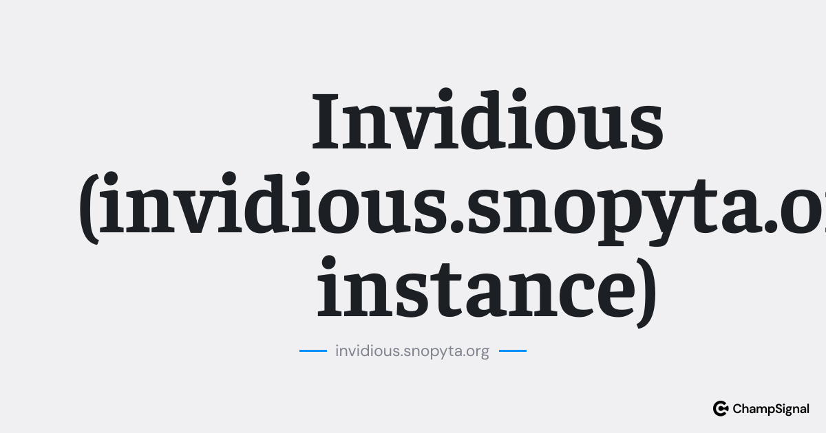 Invidious (invidious.snopyta.org instance) image