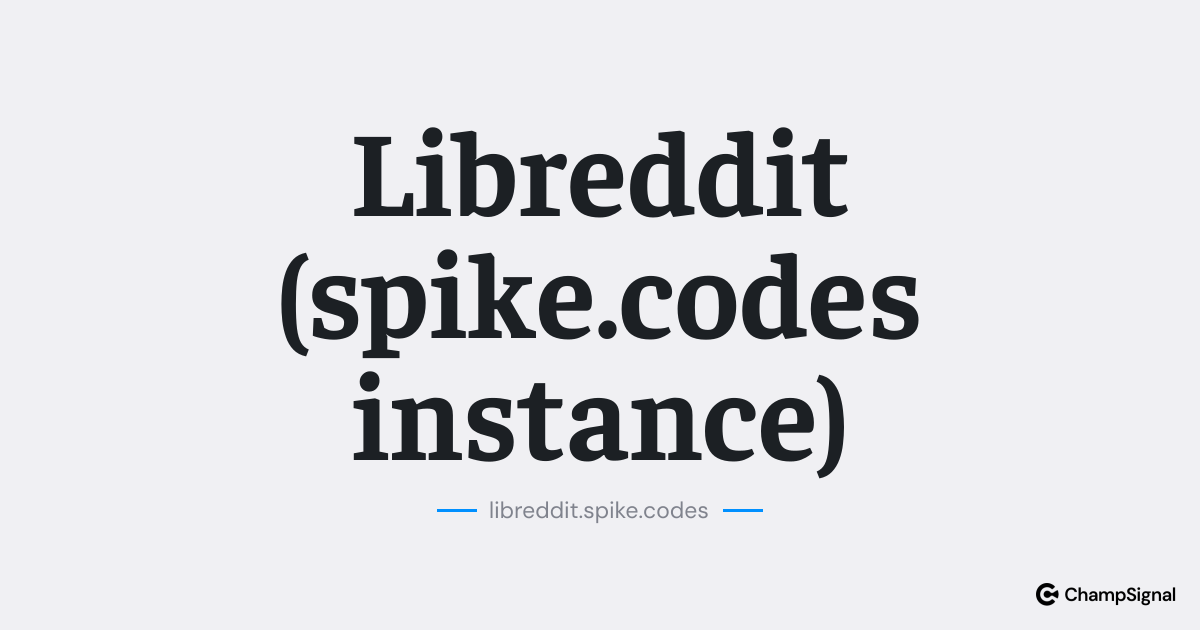 Libreddit (spike.codes instance) image
