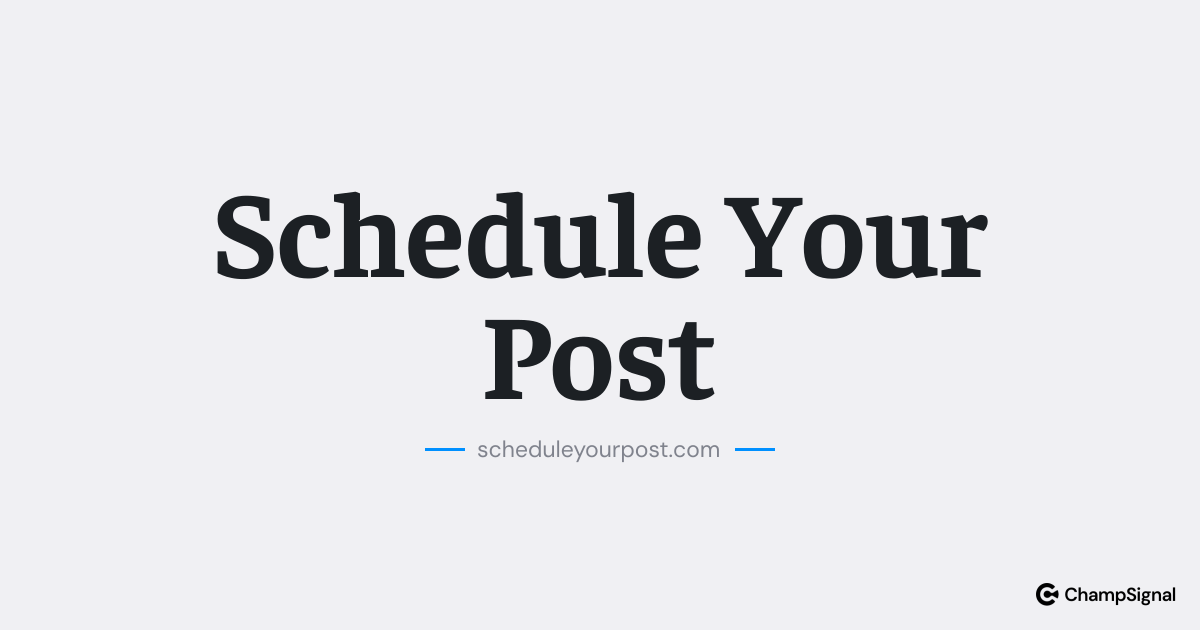 Schedule Your Post image