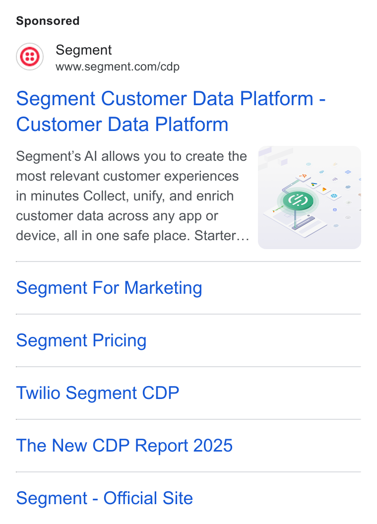Ad creative for Segment Customer Data Platform - Customer Data Platform