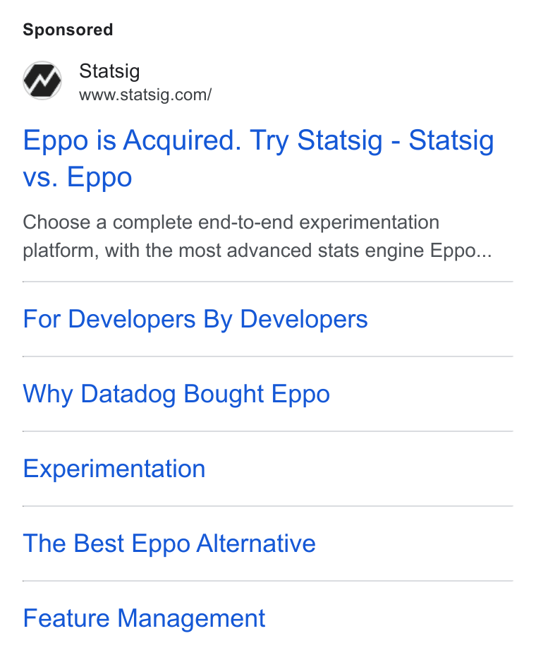 Ad creative for Statsig