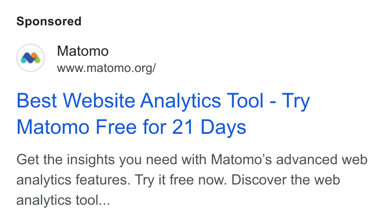 Ad creative for Matomo