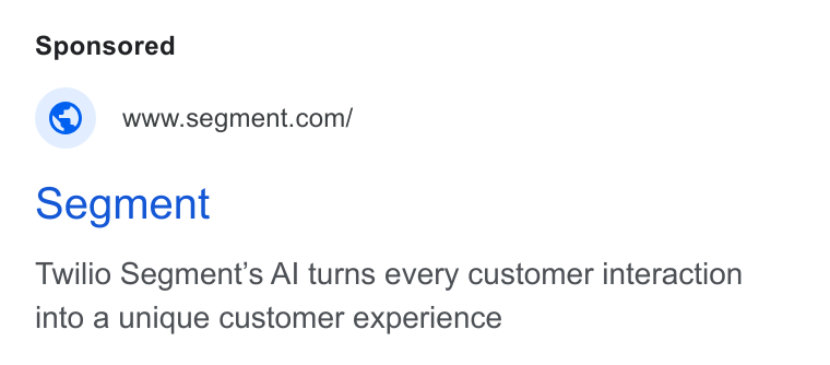 Ad creative for Twilio Segment