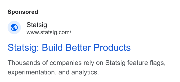 Ad creative for Statsig: Build Better Products