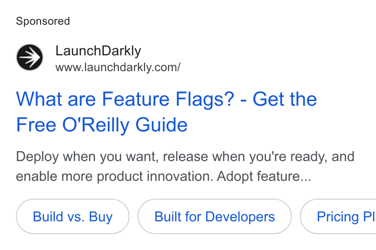 Ad creative for LaunchDarkly