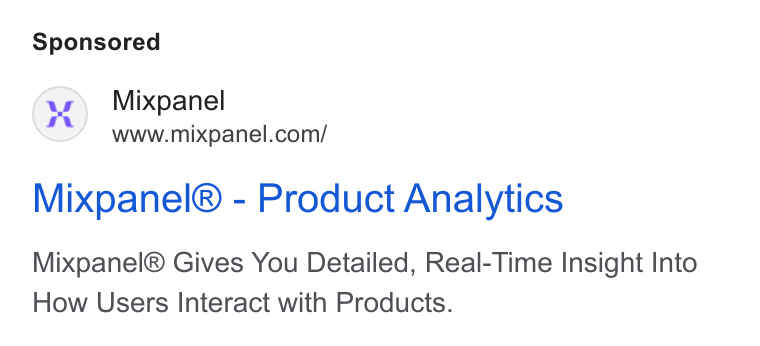 Ad creative for Mixpanel