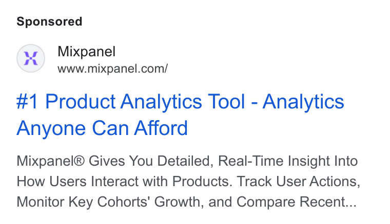 Ad creative for Mixpanel