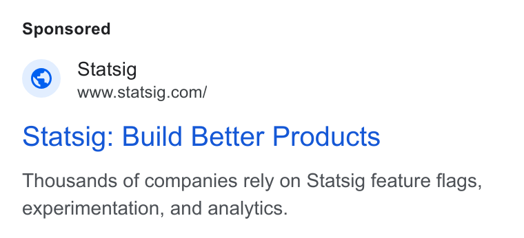 Ad creative for Statsig: Build Better Products