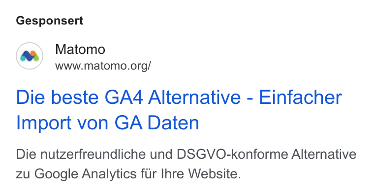 Ad creative for Die beste GA4 Alternative - Einfacher Import von GA Daten
