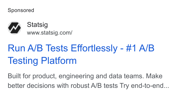 Ad creative for Run A/B Tests Effortlessly - #1 A/B Testing Platform