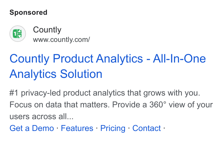Ad creative for Countly Product Analytics - All-In-One Analytics Solution
