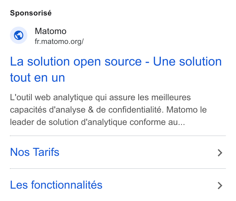 Ad creative for Matomo