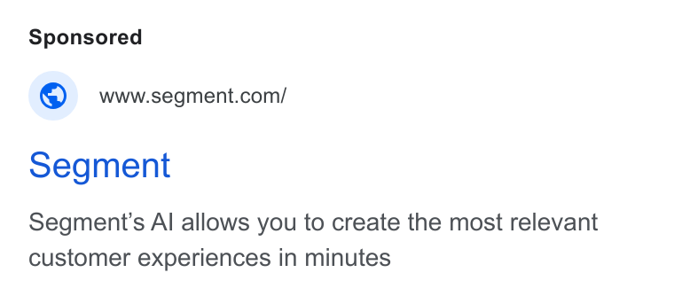 Ad creative for Segment