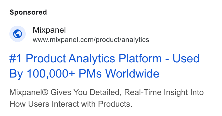 Ad creative for Mixpanel