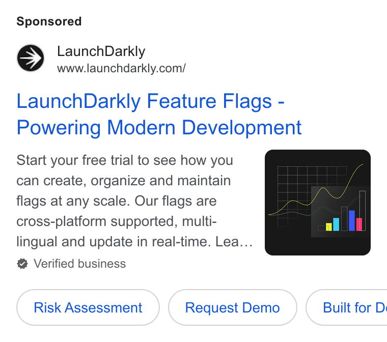 Ad creative for LaunchDarkly