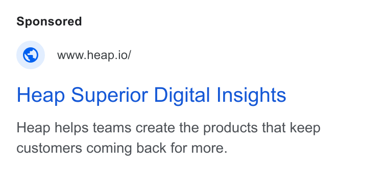 Ad creative for Heap