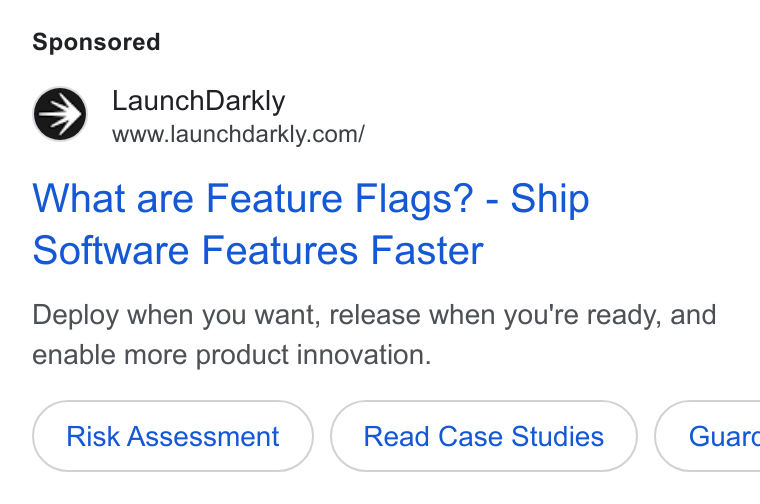 Ad creative for LaunchDarkly