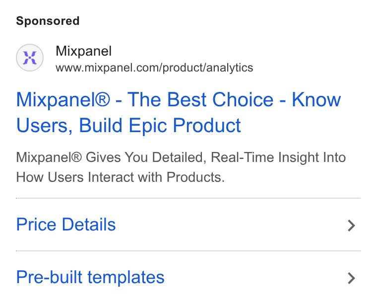 Ad creative for Mixpanel