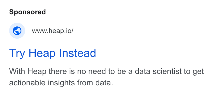 Ad creative for Try Heap Instead
