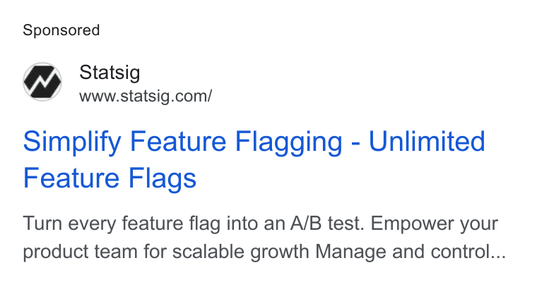 Ad creative for Simplify Feature Flagging - Unlimited Feature Flags