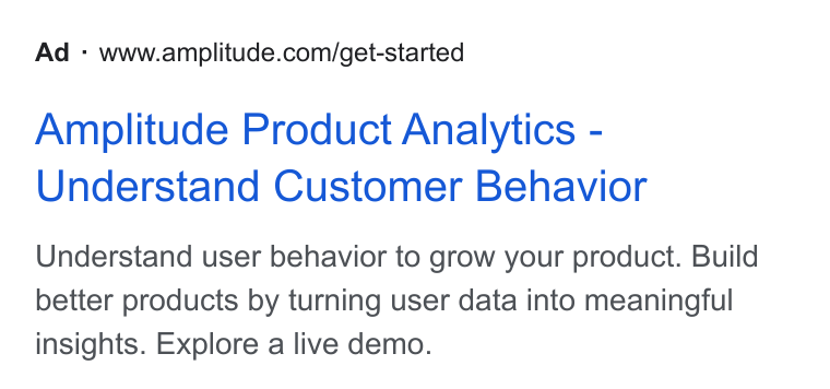 Ad creative for Amplitude Product Analytics - Understand Customer Behavior